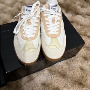 Chloé White and Beige Sneakers